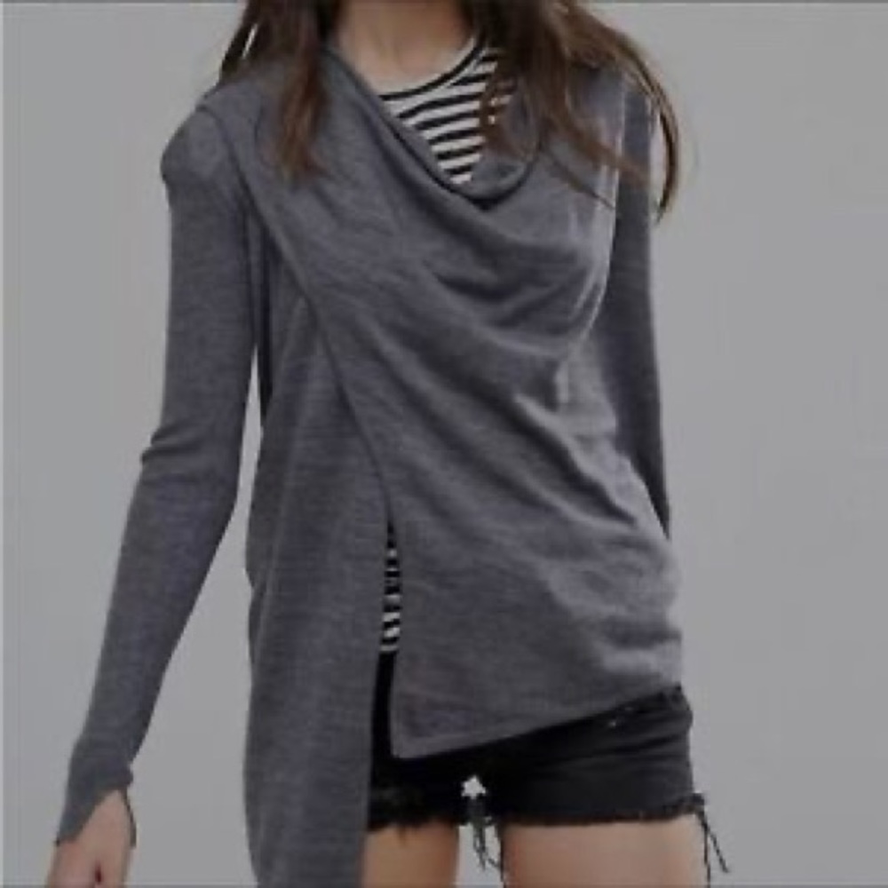 All Saints Drina Dark Grey Wool Cardigan
